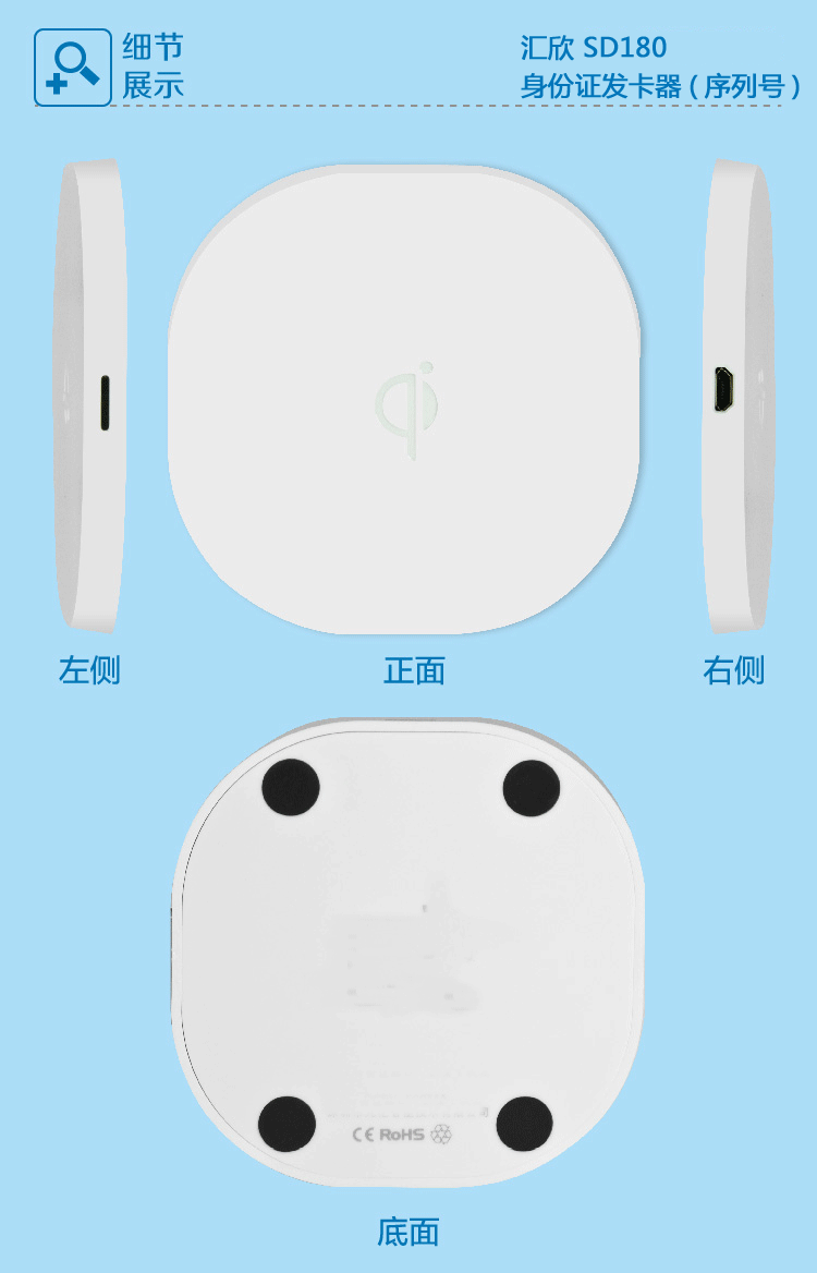 匯欣SD180身份證讀卡器,二代證發卡器,身份證發卡器,采用USB通訊,超級薄